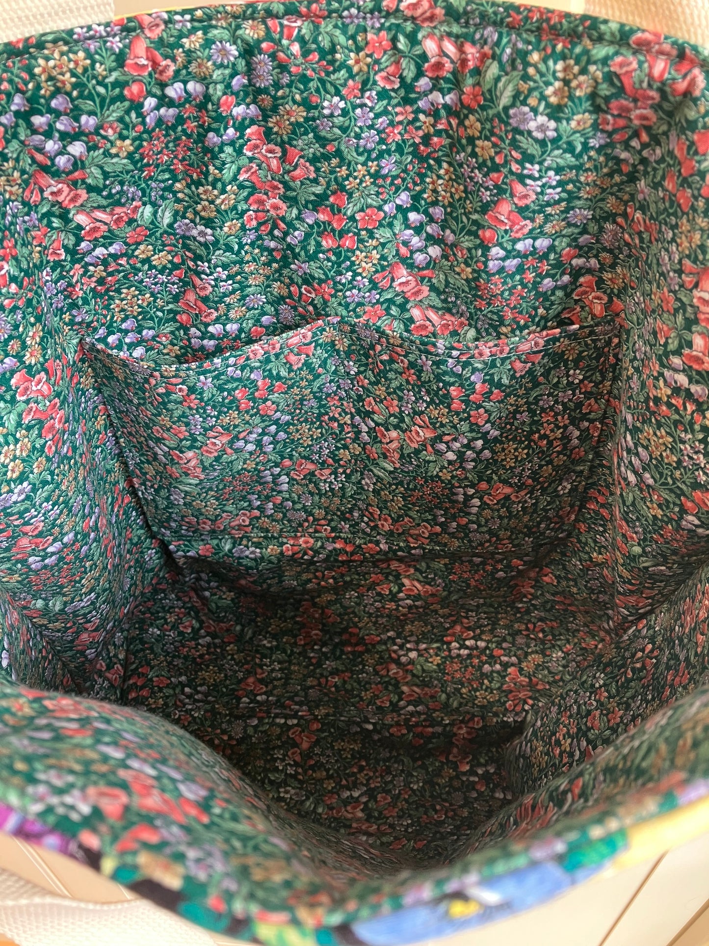 Garden Quilt Upcycled Market Tote Bag