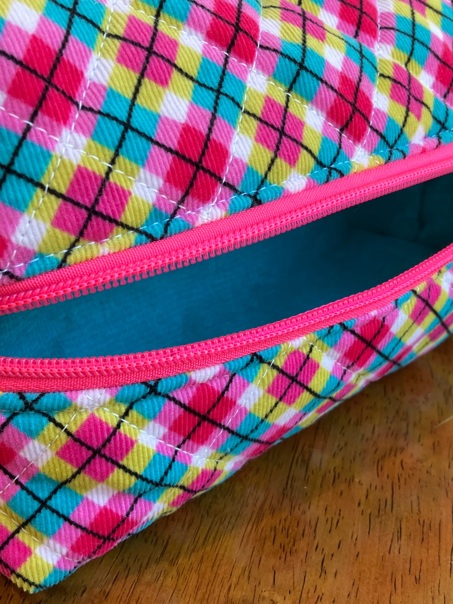 Plaid Corduroy Boxy Bag