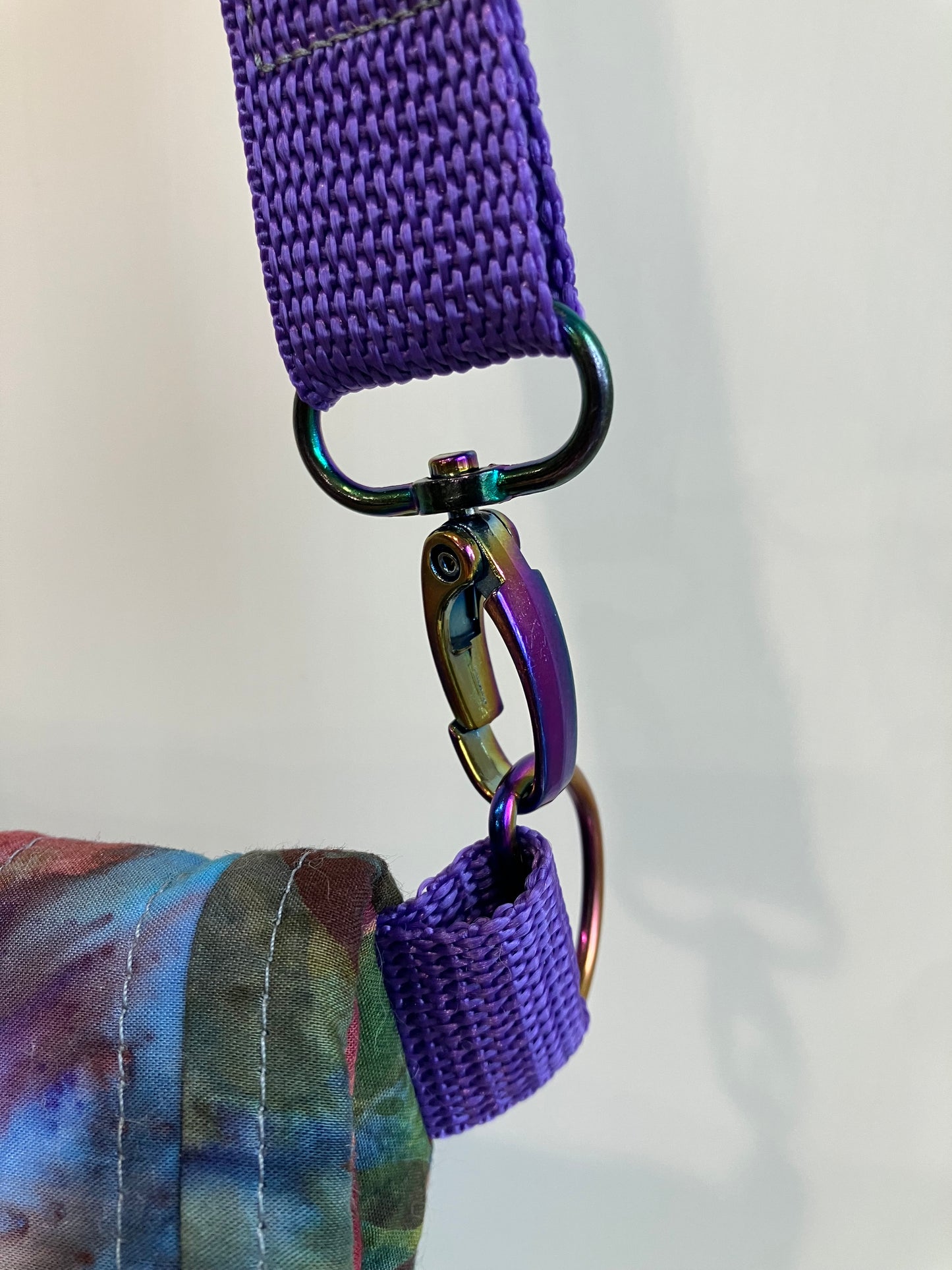 Purple Batik Quilted Crossbody Bag