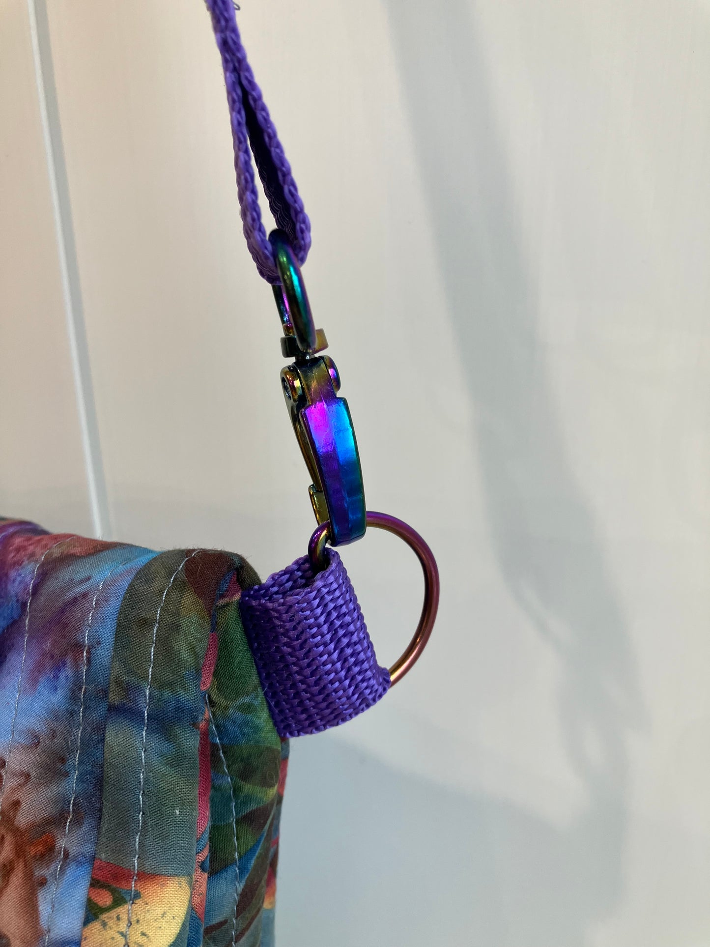 Purple Batik Quilted Crossbody Bag