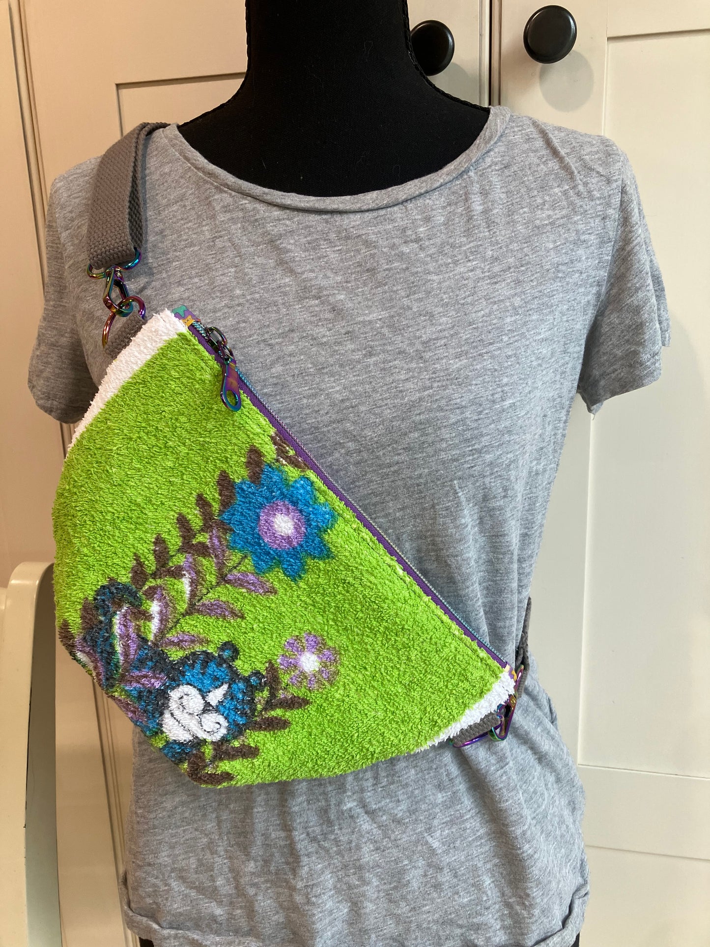 Vintage Blue Tiger Cross Body Belt Bag