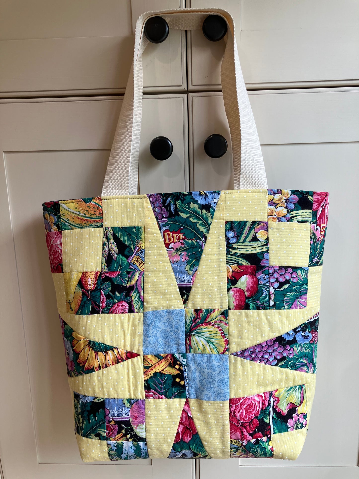 Garden Quilt Upcycled Market Tote Bag