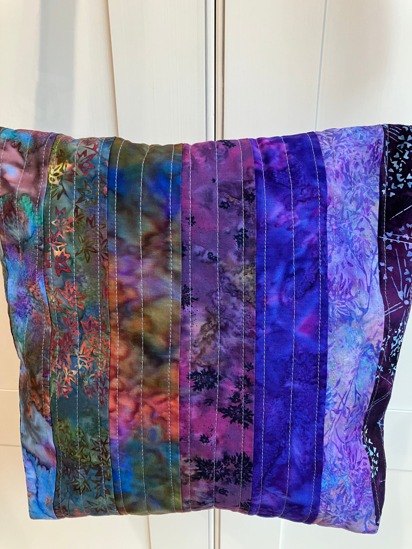 Purple Batik Quilted Crossbody Bag