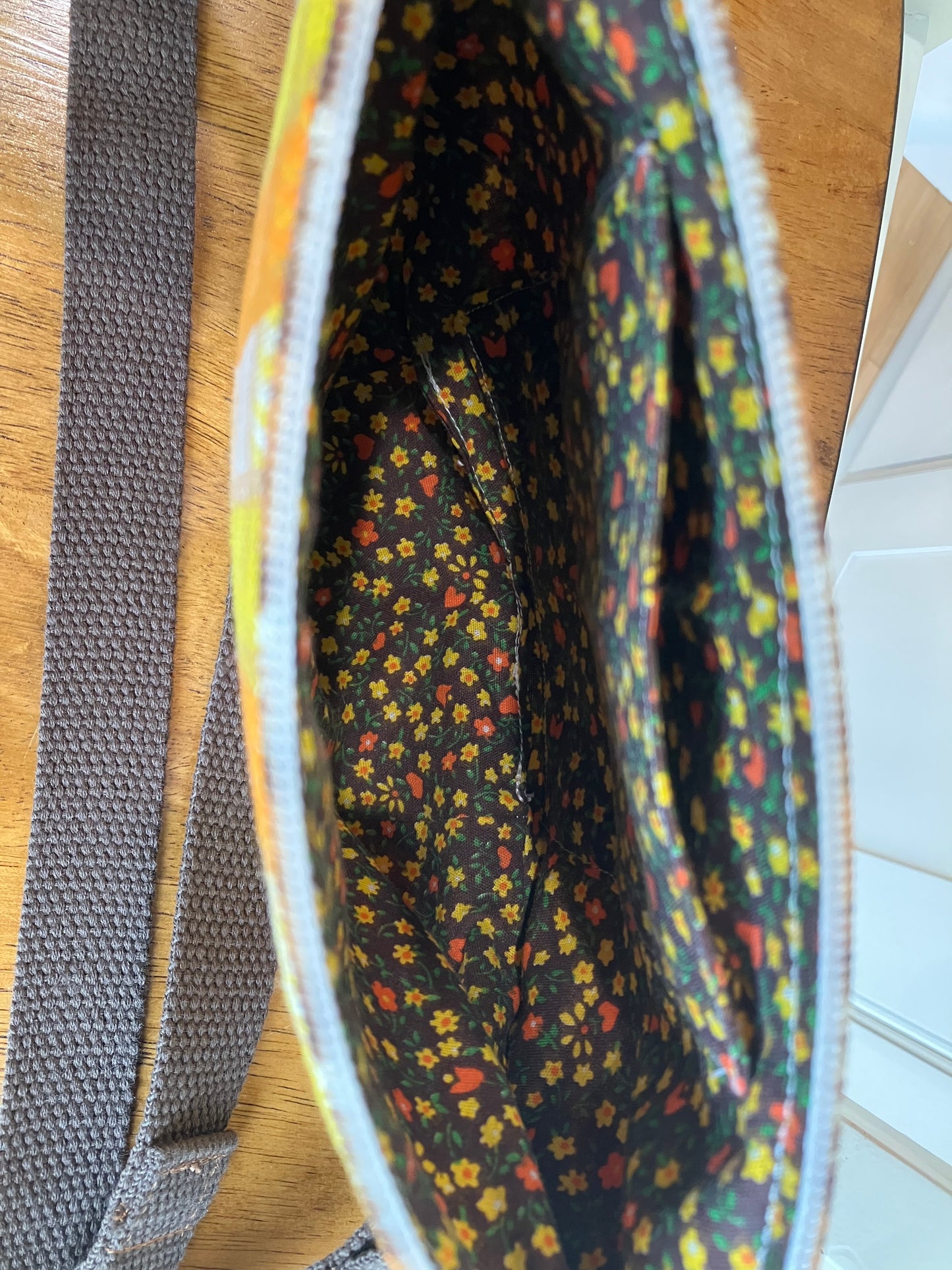 Vintage Orange and Yellow Plaid Cross Body Belt Bag
