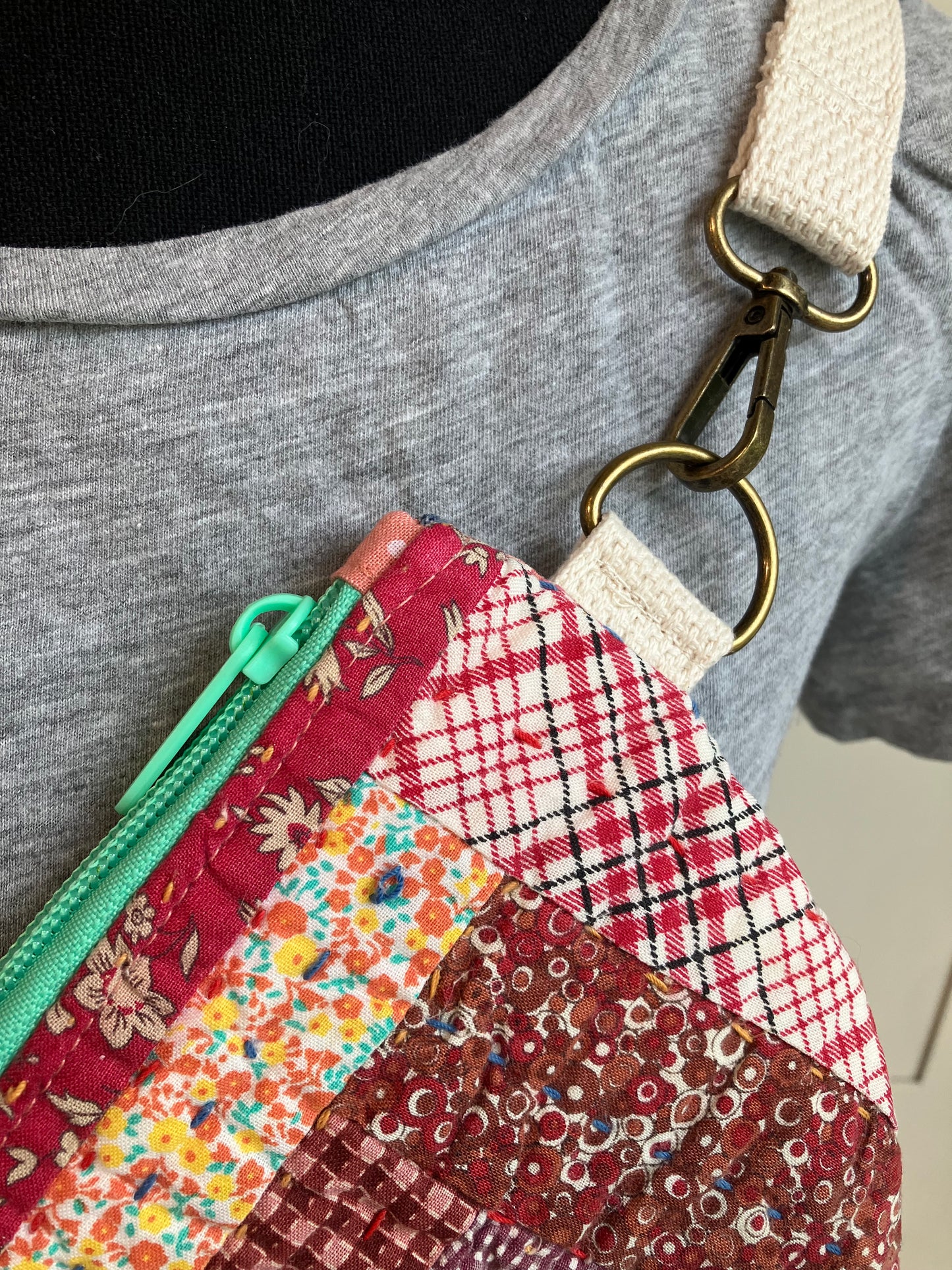 Vintage Quilt Cross Body Belt Bag