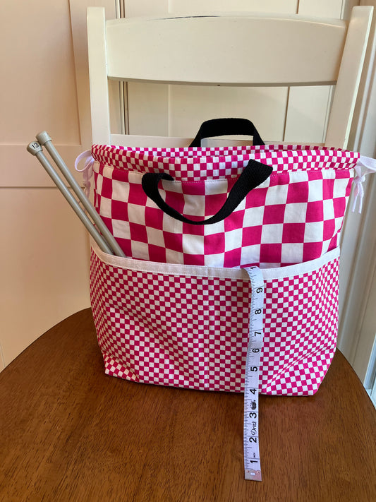 Pink Check Project Bag