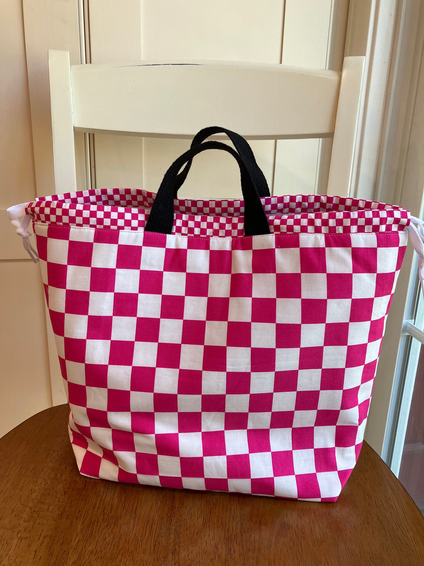 Pink Check Project Bag