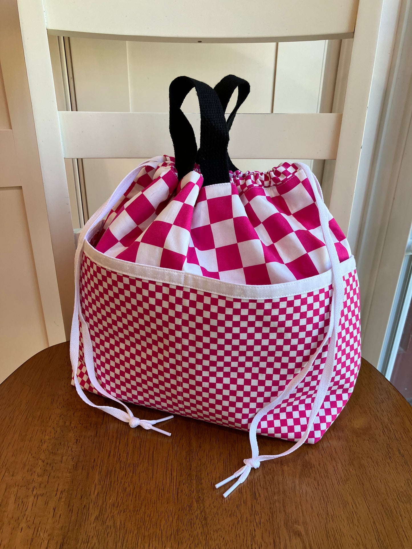 Pink Check Project Bag