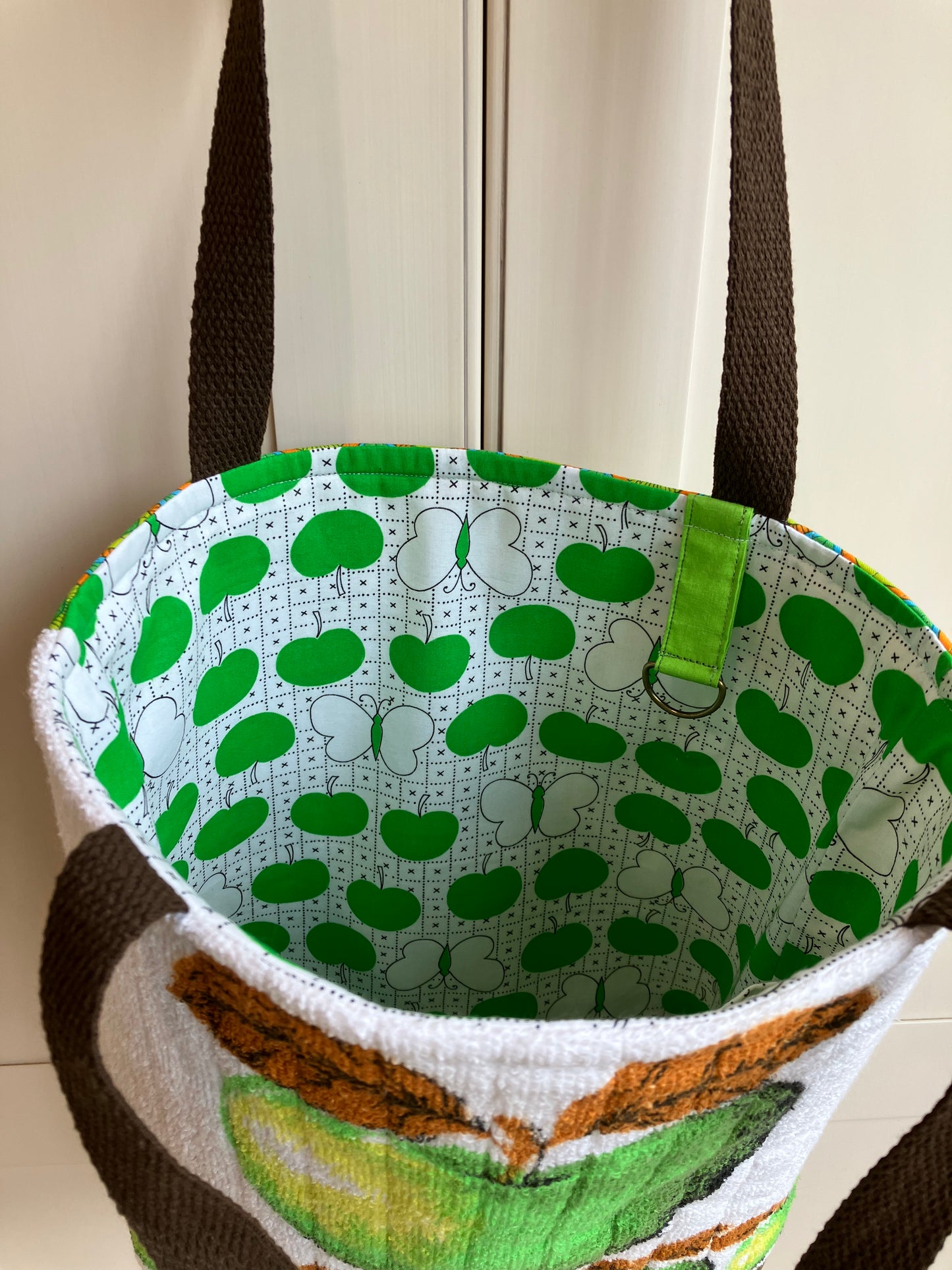 Vintage 1970s Terrycloth Apple Tote