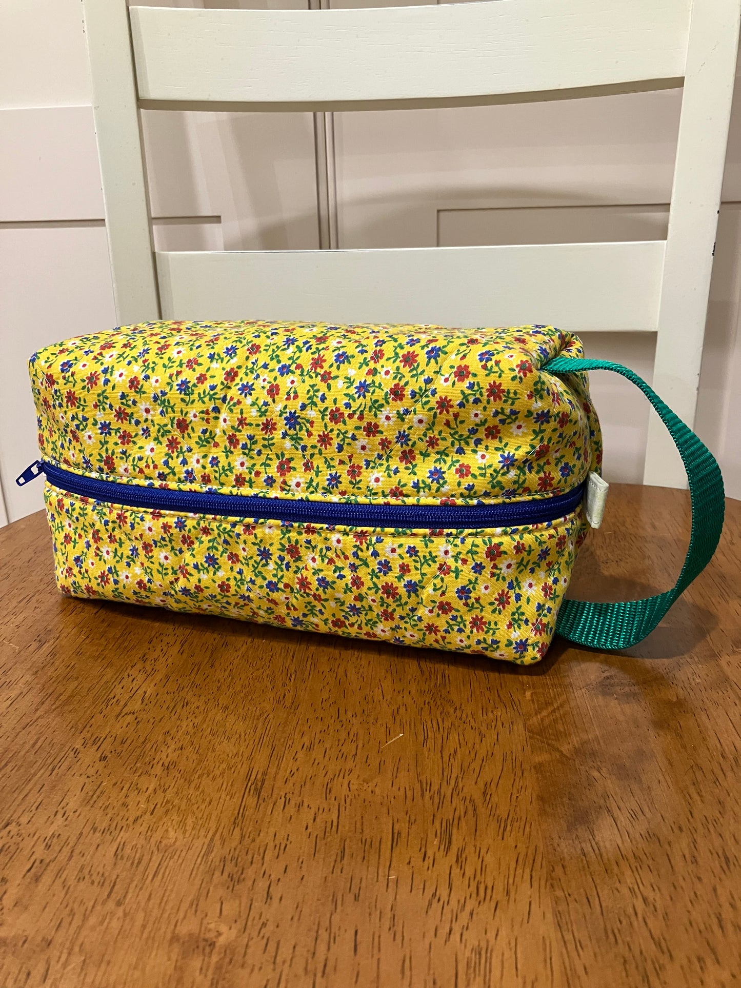VIntage Yellow Floral Quilted Box Bag