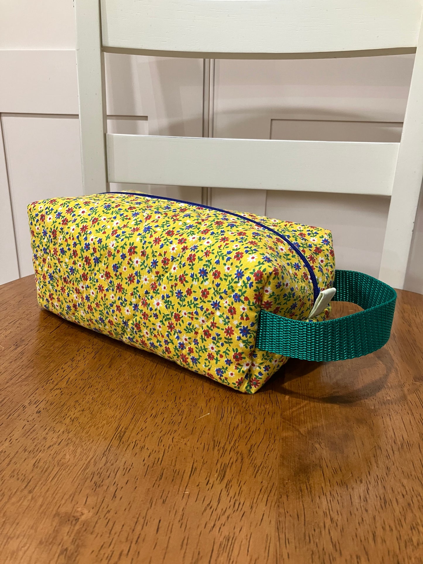 VIntage Yellow Floral Quilted Box Bag