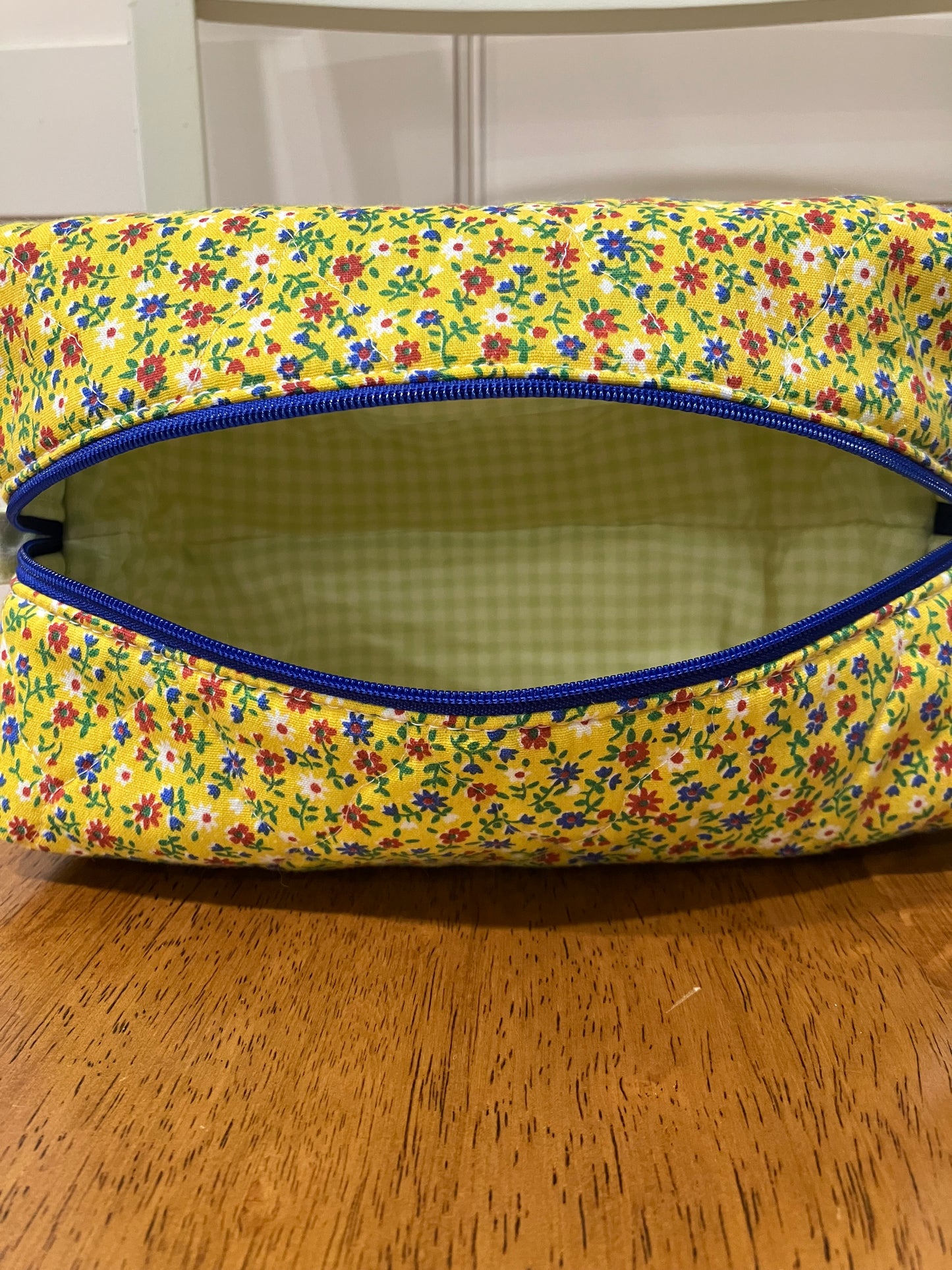 VIntage Yellow Floral Quilted Box Bag