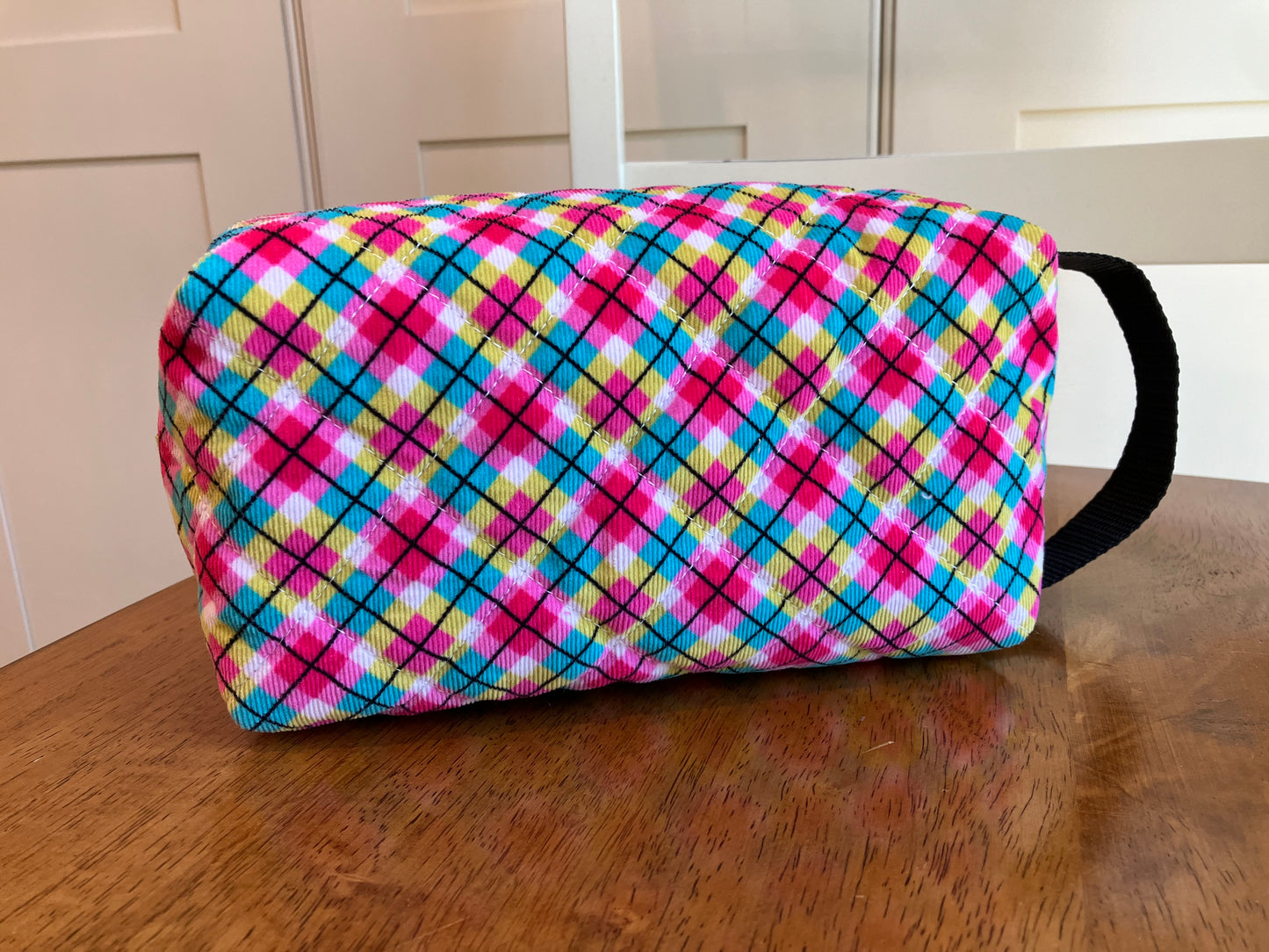 Plaid Corduroy Boxy Bag