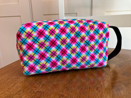 Plaid Corduroy Boxy Bag